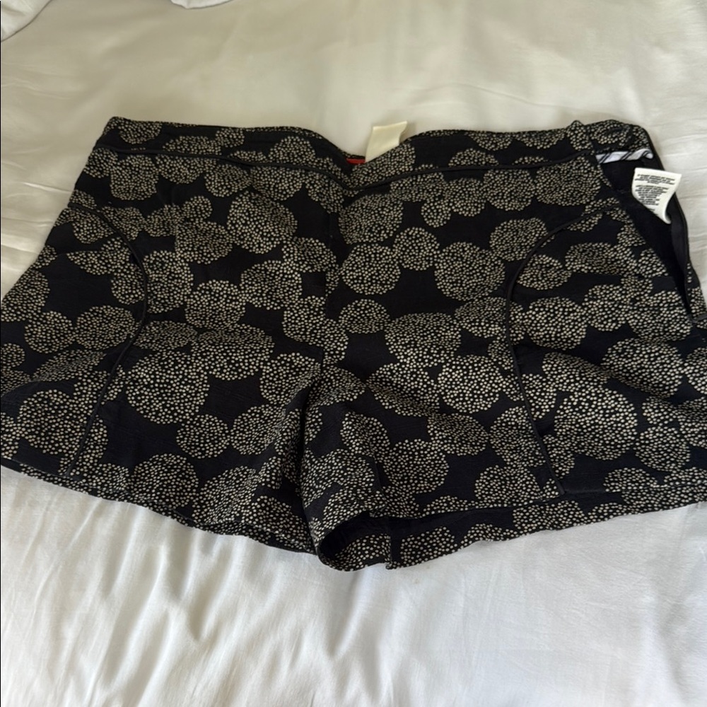 Anthropologie Cartonnier High Waist Black and White Floral Shorts